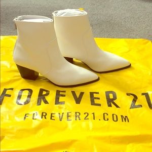 Brand New Forever 21 White Booties!